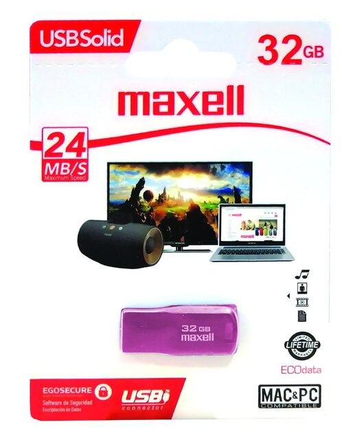 Memoria Flash USB Maxell Solid Pink 32GB