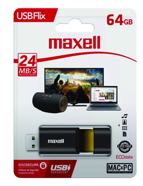 Memoria Flash USB Maxell Flix Yellow 64GB