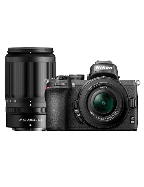 Cámara Nikon Z 50 WLK + Lente 16-5 0mm f/3.5-6.3 + Lente 50-250 mm