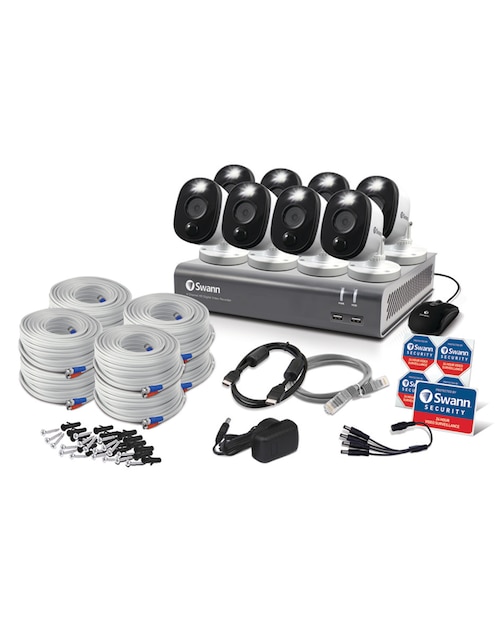 Kit 8 cámaras de seguridad inalámbrica Full HD 110 a 60° con capacidad para grabar para interior y exterior