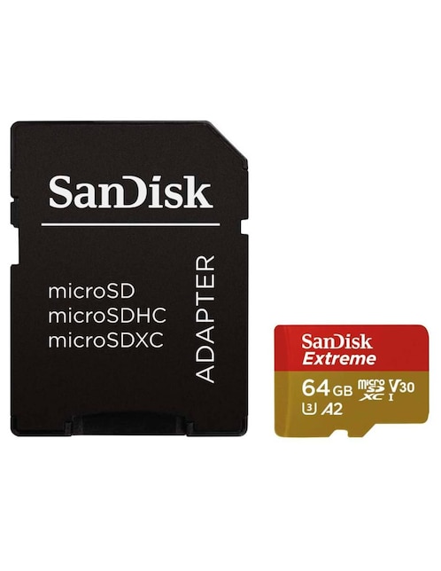 Memoria Micro SD 64GB Sandisk Extreme Graba 4K SDSQXA2-064G-GN6AA
