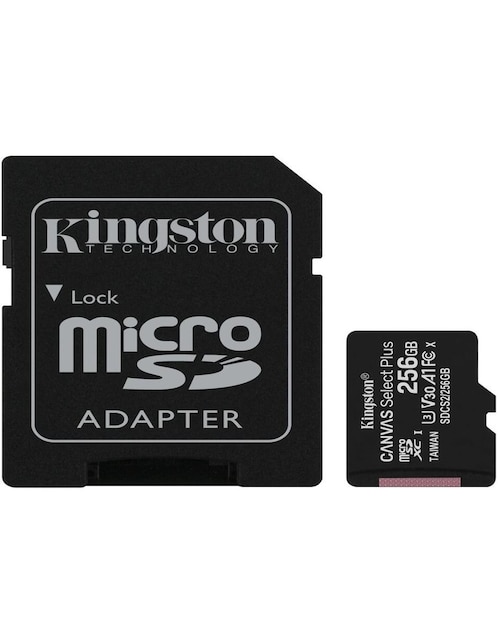 Adaptador y Micro SD C10 Kingston Plus 256 GB