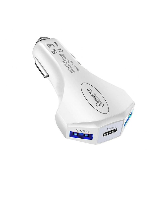 Cargador auto USB + USB tipo C 1
