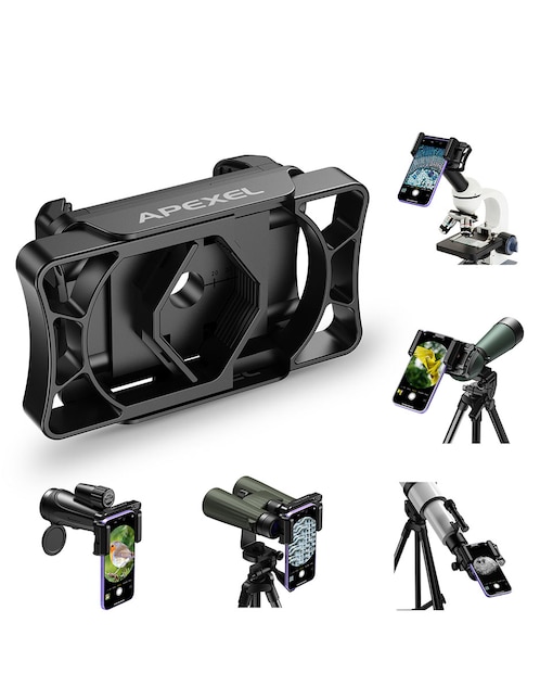 Adaptador de binoculares, telescopio, microscopio para smartphone 1