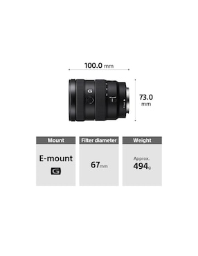 Lente telefoto Sony modelo sel1655g 67 mm f / 2.8 para montura e