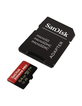Memoria Micro SD 64GB Sandisk Extreme PRO 4K Full HD A2 V30 U3 SDSQXCY-064G-GN6MA
