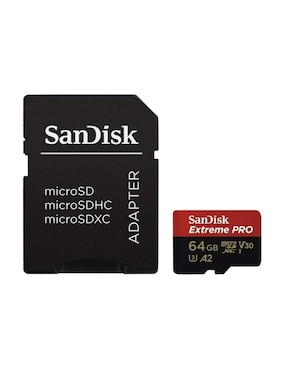 Memoria Micro SD 64GB Sandisk Extreme PRO 4K Full HD A2 V30 U3 SDSQXCY-064G-GN6MA