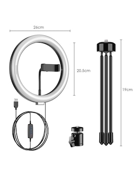Aro de luz con tripie de mesa Ground Eletronics