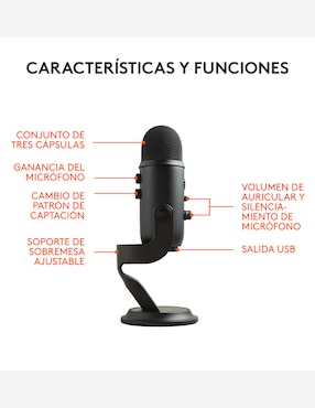 Micrófono profesional alámbrico Blue Microphones Yeti X Pro
