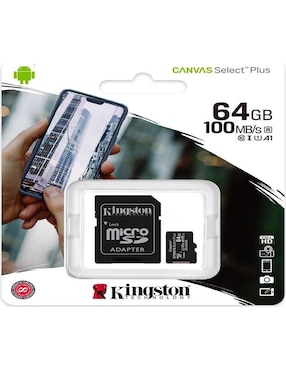 Adaptador y Micro SD C10 Kingston Plus 64 GB