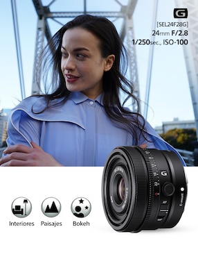 Lente zoom angular Sony modelo sel24f28g//c 49 mm f / 2.8 para camara sony