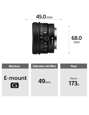 Lente Sony 40 mm f / 2.5 E-Mount