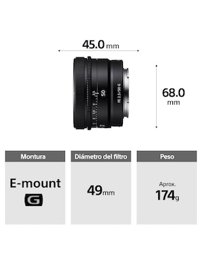 Lente Sony 50 mm f / 2.5 E-Mount