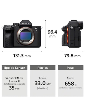 Cámara sin espejo Sony modelo ILCE-7M4//BQ E38