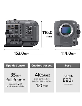 Cuerpo cámara sin espejo Sony modelo ILME-FX6V UC