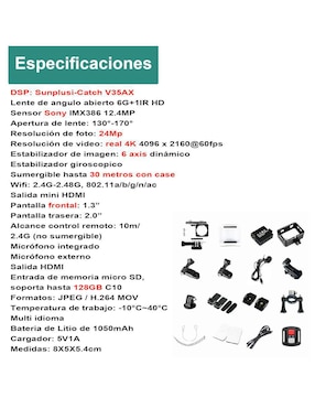 Cámara deportiva VD-V36 4K/UHD