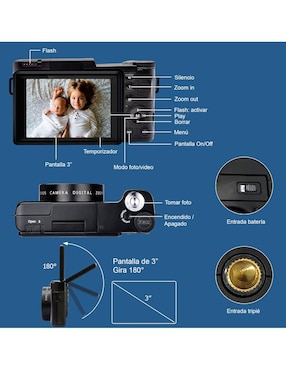 Cámara compacta básica Genérica modelo VD-P01 48 megapíxeles