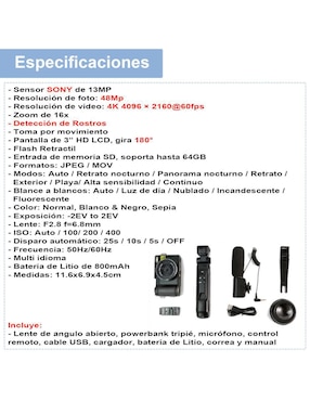 Cámara compacta básica Genérica modelo VD-P01 48 megapíxeles