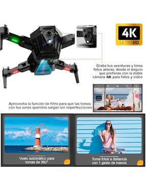 Dron Genérica modelo Vd-Q5-V HD 15 min de vuelo