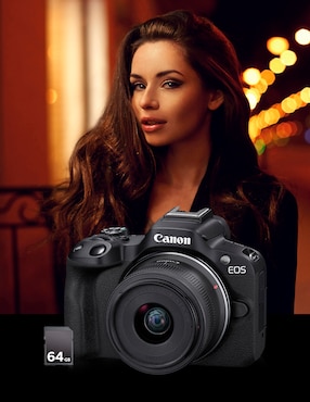 Kit cámara sin espejo y accesorios Canon modelo 5811C112AA con lente zoom f / 6.3
