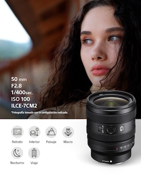Lente zoom estándar Sony modelo sel2450g 67 mm f / 2.8 para cámara sony