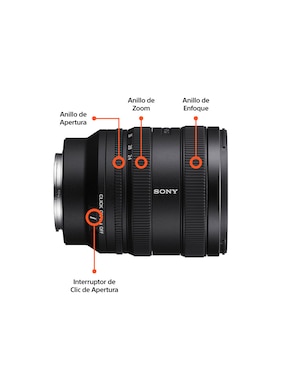 Lente zoom estándar Sony modelo sel2450g 67 mm f / 2.8 para cámara sony