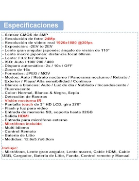 Videocámara Vak HD-809 Full HD