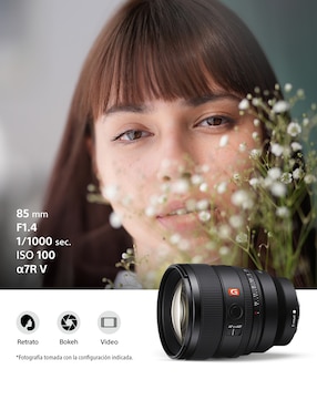 Lente telefoto Sony modelo sel85f14gm2 77 mm f / 1.4 para montura e