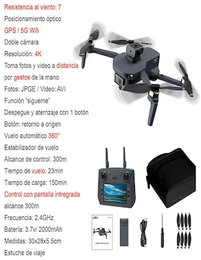 Dron Vak modelo Vd-W7 HD 23 min de vuelo
