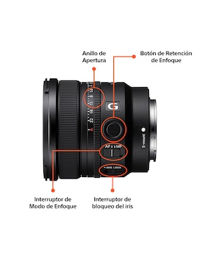 Lente gran angular Sony modelo sel16f18g 67 mm f / 1.8 para montura e