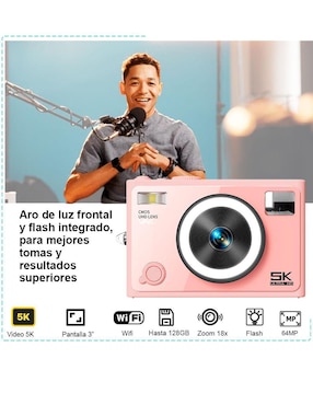 Cámara compacta básica Vak modelo vd-f3l-r 64 megapíxeles