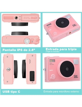 Cámara compacta básica Vak modelo vd-f3l-r 64 megapíxeles