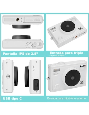 Cámara compacta básica Vak modelo vd-f3l-b 64 megapíxeles