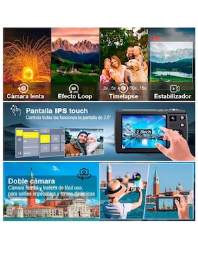 Cámara compacta básica Vak modelo VD-408 64 megapíxeles