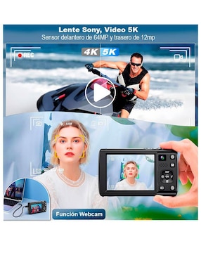Cámara compacta básica Vak modelo VD-408 64 megapíxeles