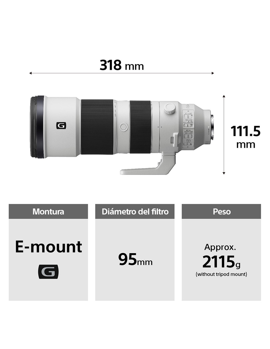Lente 200 a 600 mm f / 6.3 E-Mount 2