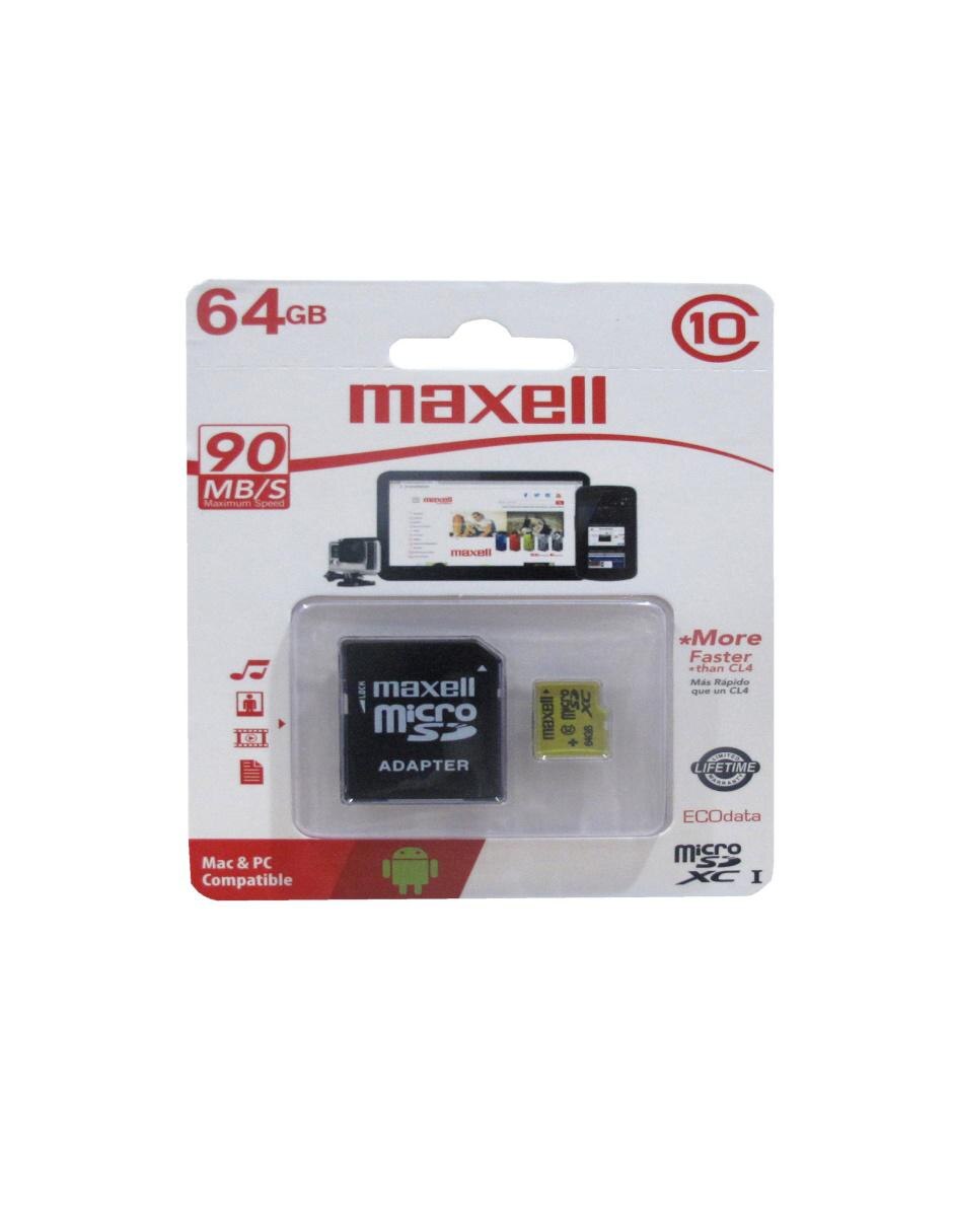 Memoria Micro Sd Maxell Amarill C10 64GB