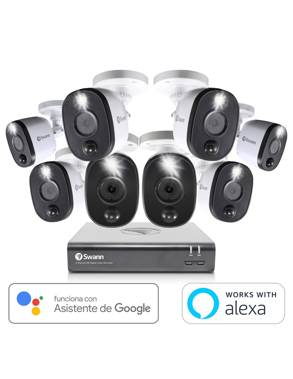 Kit 8 cámaras de seguridad inalámbrica Full HD 110 a 60° con capacidad para grabar para interior y exterior