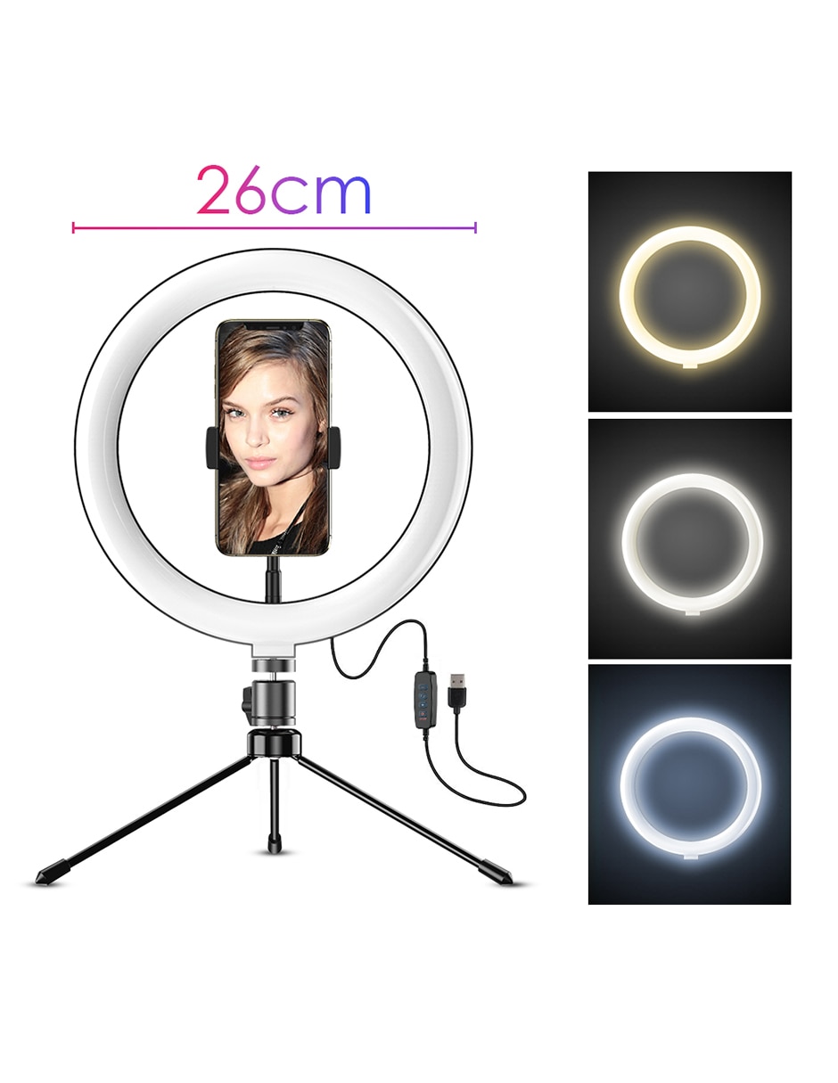 Aro de luz con tripie de mesa Ground Eletronics 2