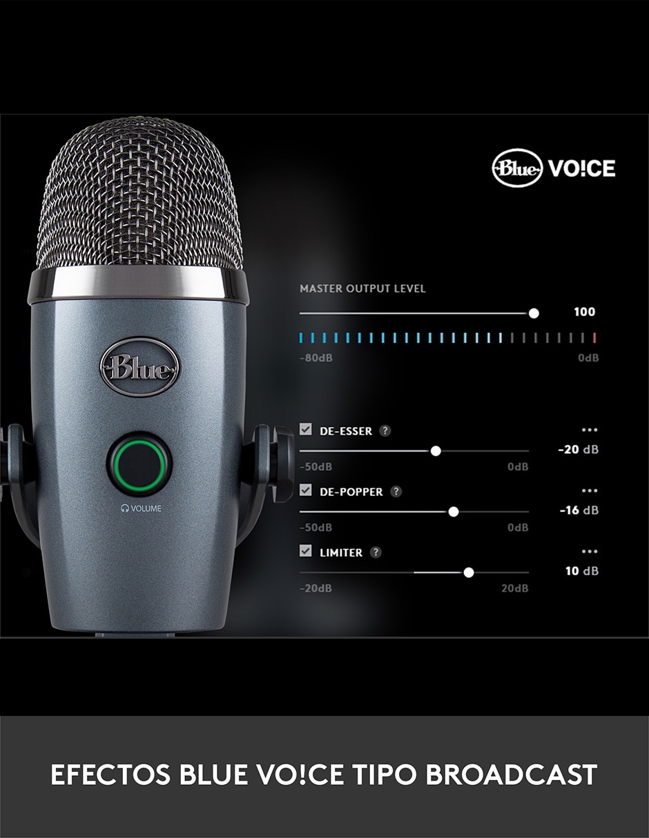 Micrófono semi profesional alámbrico yeti nano 4