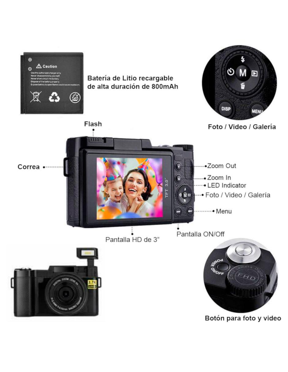 Cámara compacta básica modelo DR-3500 64 megapíxeles 2