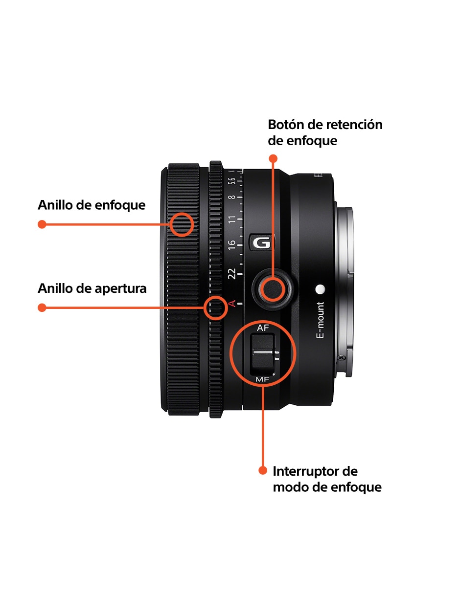 Lente zoom angular modelo sel24f28g//c 49 mm f / 2.8 para camara sony 8
