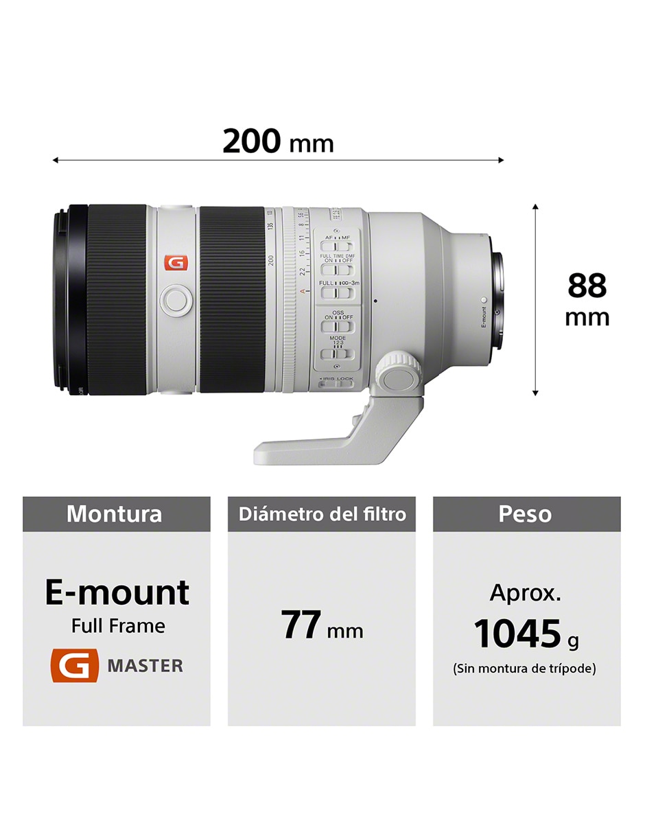 Lente 70 a 200 mm f / 2.8 E-Mount 2
