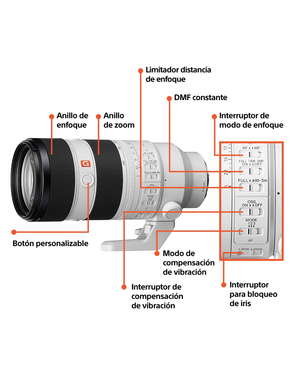 Lente 70 a 200 mm f / 2.8 E-Mount 6