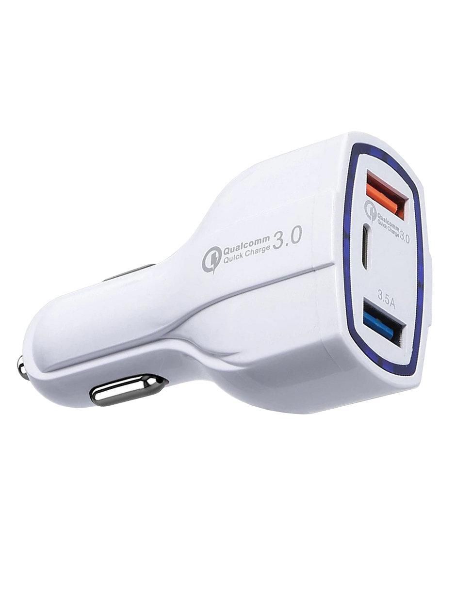 Cargador auto USB + USB tipo C