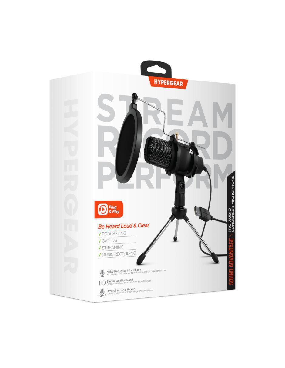 Micrófono profesional alámbrico hypergear sound advantage 3