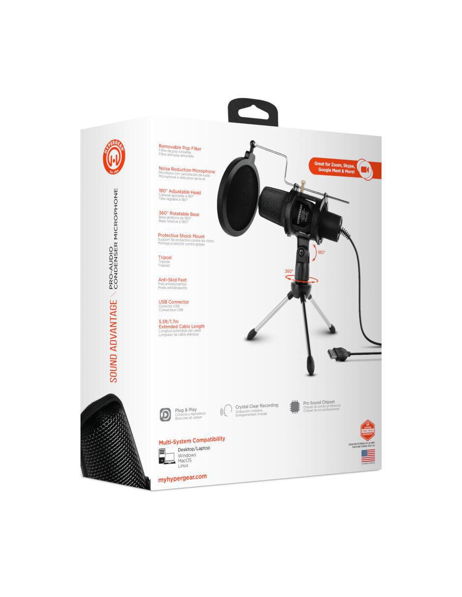 Micrófono profesional alámbrico hypergear sound advantage 4