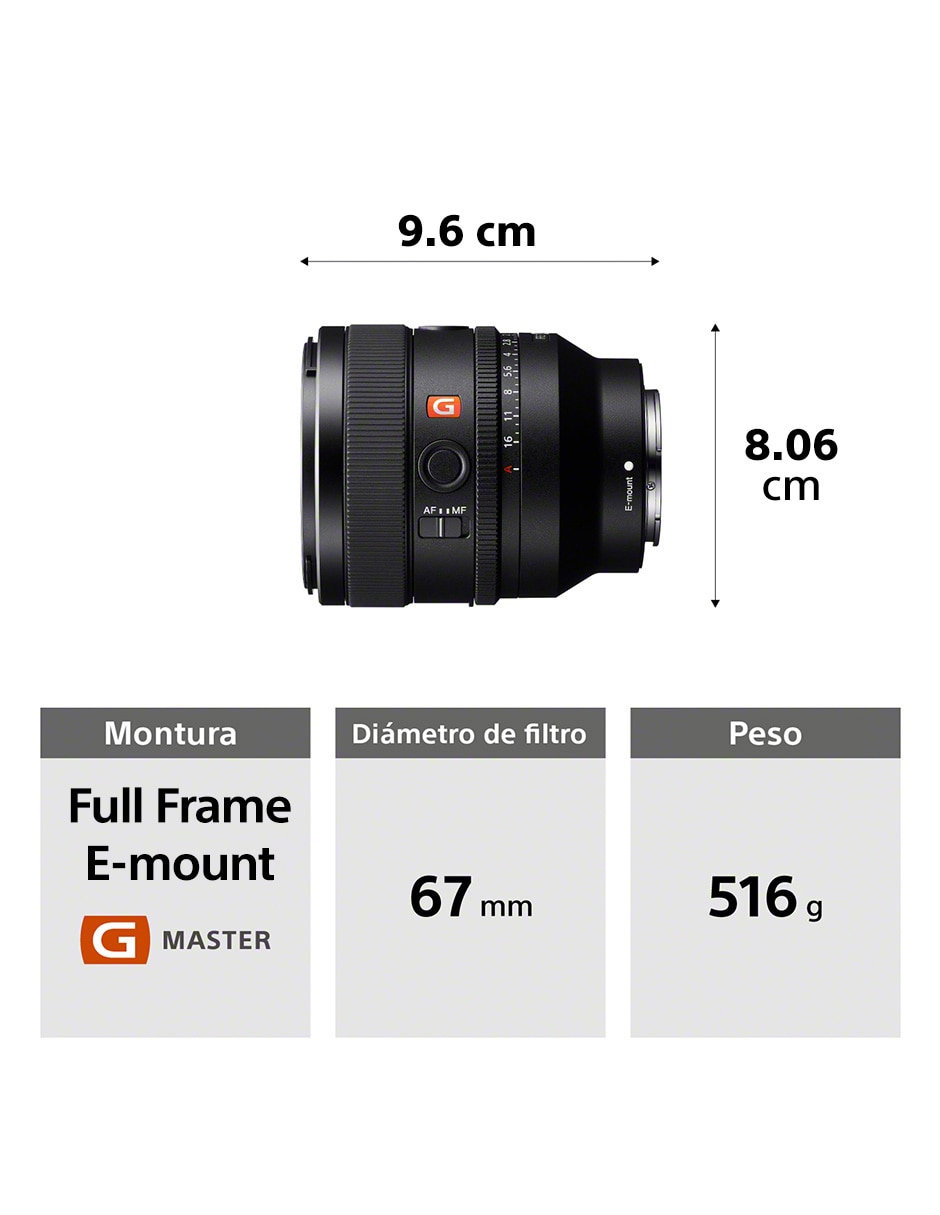 Lente 50 mm f / 1.4 E-Mount 2