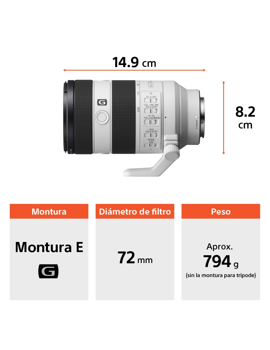 Lente 70 a 200 mm f / 4 E-Mount 9