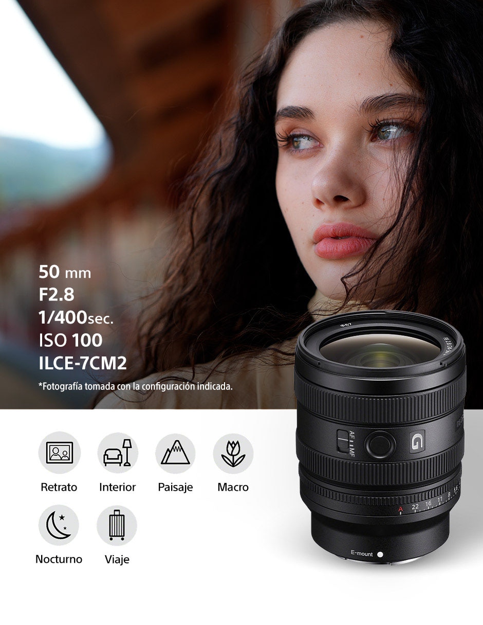 Lente zoom estándar modelo sel2450g 67 mm f / 2.8 para cámara sony 4